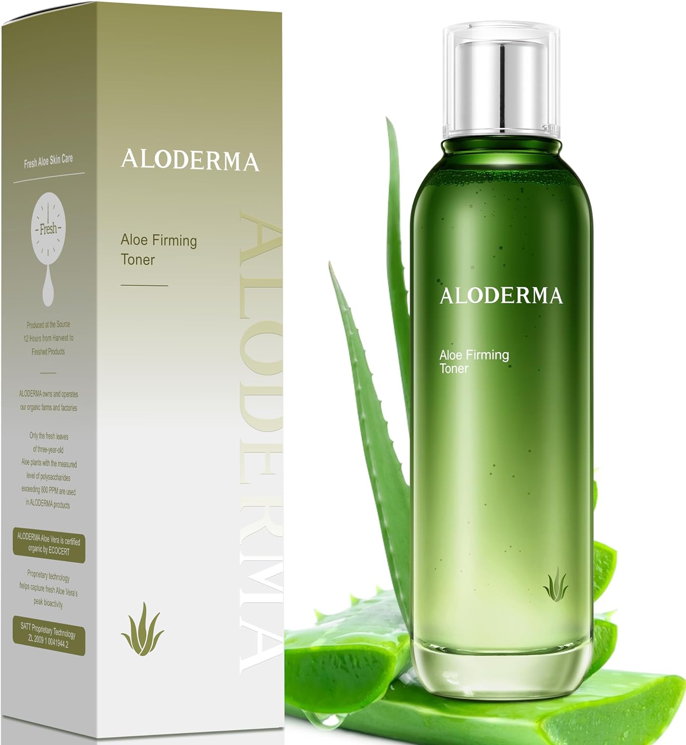 Aloderma Firming Skin Toner with 91% Organic Aloe Vera - Natural Facial Toner for Women with Natural Botanicals to Diminish The Appearance of Fine Lines & Wrinkles - Aloe Vera Facial Toner - 4.2 Oz