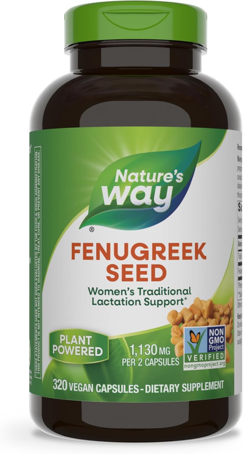 Nature'S Way Fenugreek Seed, Traditional Lactation/Breastfeeding Support*, Non-Gmo Project Verified, Vegan, 320 Capsules (Packaging May Vary)