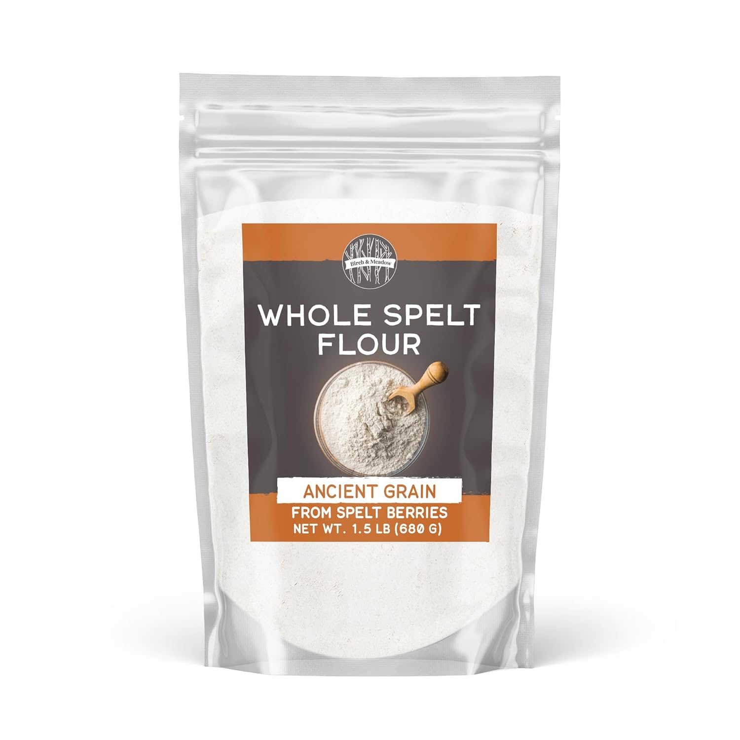 Birch & Meadow Whole Spelt Flour, 1.5 Lb, Ancient Grain, From Spelt Berries, Nutty Flavor