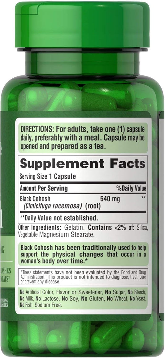 Puritan's Pride Black Cohosh 540 mg