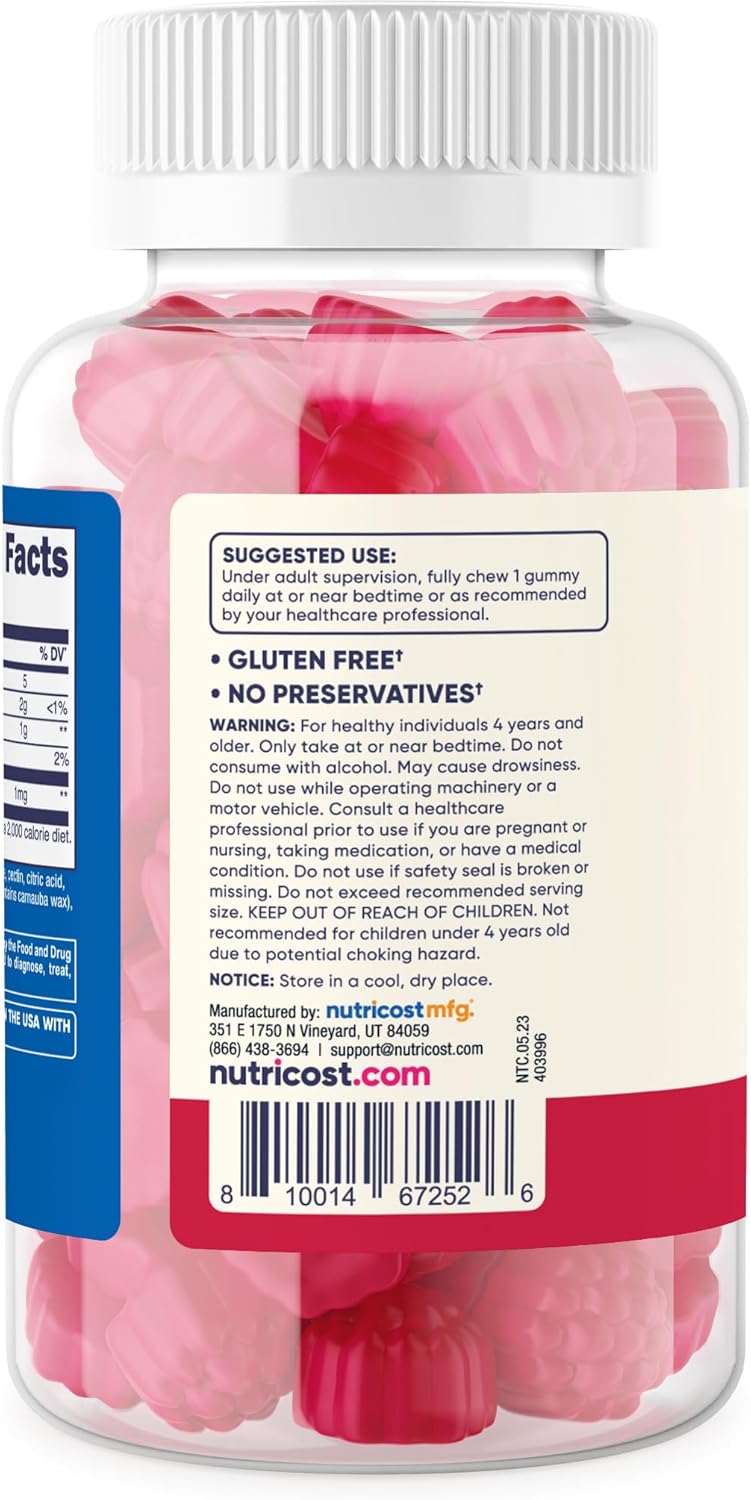 Nutricost Kids Melatonin Gummies 1mg, 120 Gummies, Strawberry Flavored : Health & Household