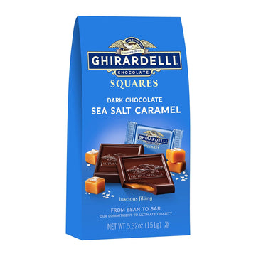 Ghirardelli Dark Chocolate Sea Salt Caramel Squares, Holiday Chocolate For Holiday Gifts And Stocking Stuffers, 5.32 Oz Bag (Pack Of 6)