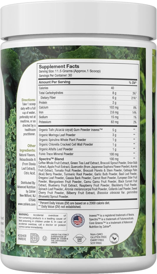 Zahler Core Greens Powder Nutrition Supplements - Superfood Powder - S