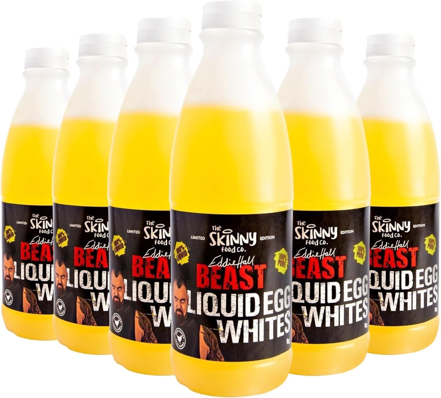 Skinny Food Co Free Range Liquid Egg Whites 6X1L - 100% Pure, High Protein, Low Fat - Vegetarian, Dairy-Free, Gluten-Free No Preservatives - Ideal For Fitness, Diets, Recyclable Packaging