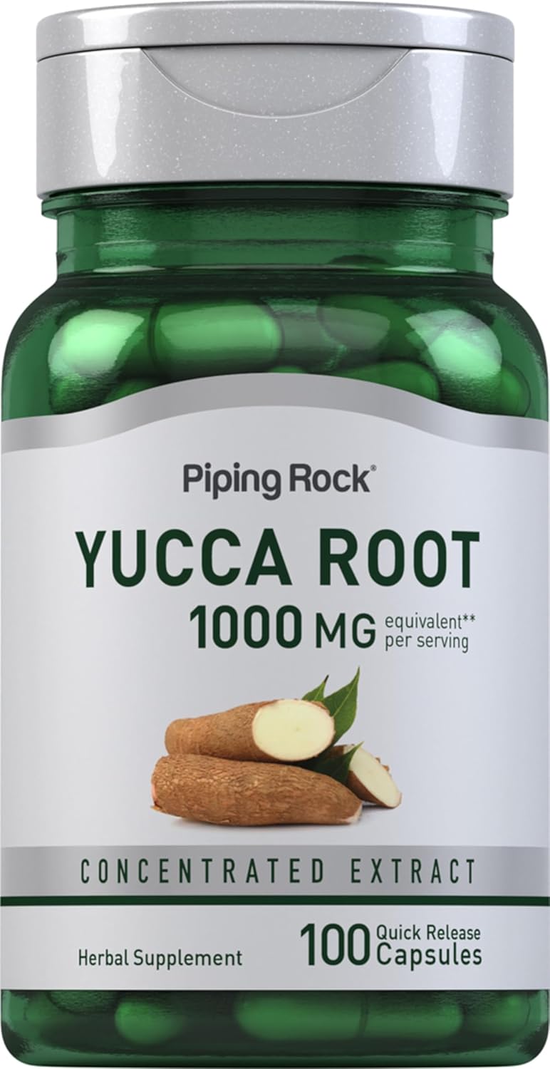 Piping Rock Yucca Root Capsules 1000mg | 100 Count | Herbal Extract Supplement | Non-GMO, Gluten Free Supplement