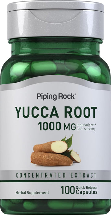 Piping Rock Yucca Root Capsules 1000mg | 100 Count | Herbal Extract Supplement | Non-GMO, Gluten Free Supplement