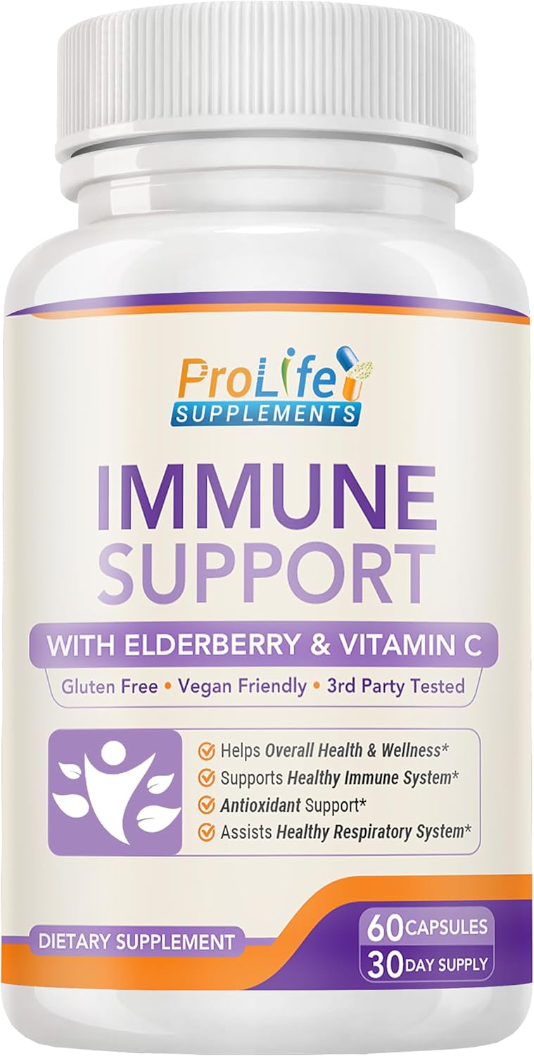 10 In 1 Natural Immune Support Supplement With Zinc, Elderberry, Vitamin C, E, B6, Turmeric, Echinacea, Probiotics. Antioxidant & Booster Support, 60 Count