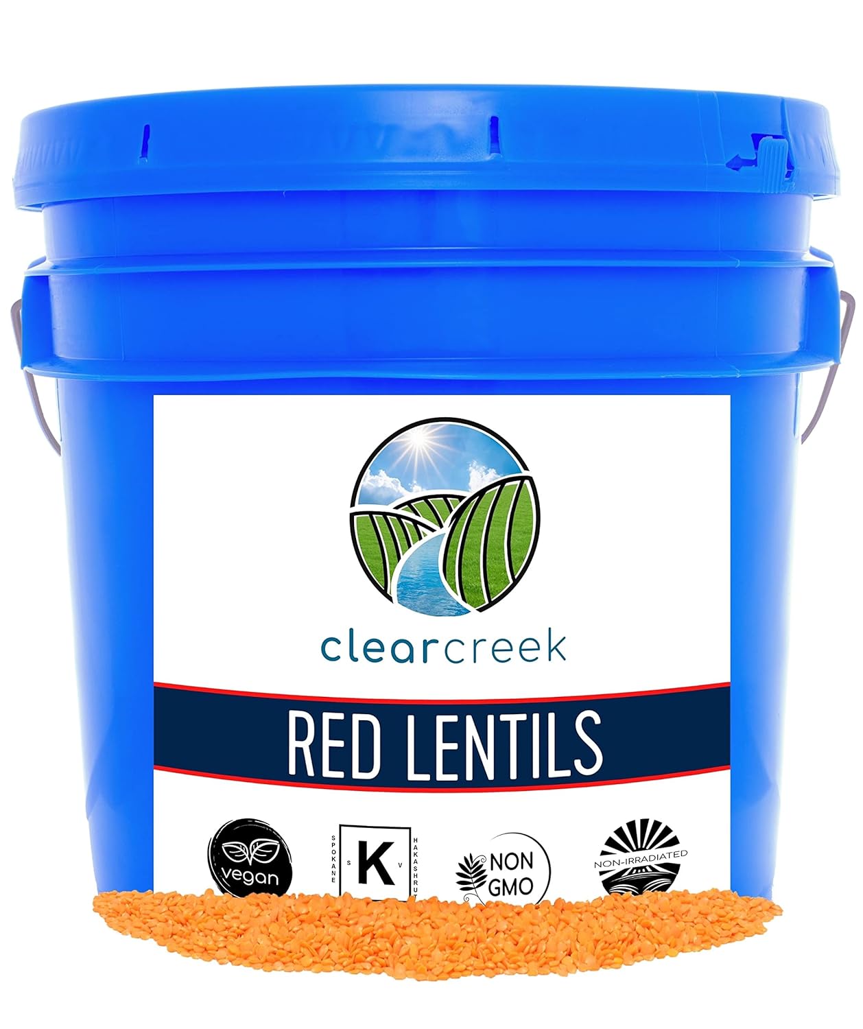 Red Lentils | 25 LBS | Emergency Food Storage Bucket | Non-GMO | Vegan | Bulk