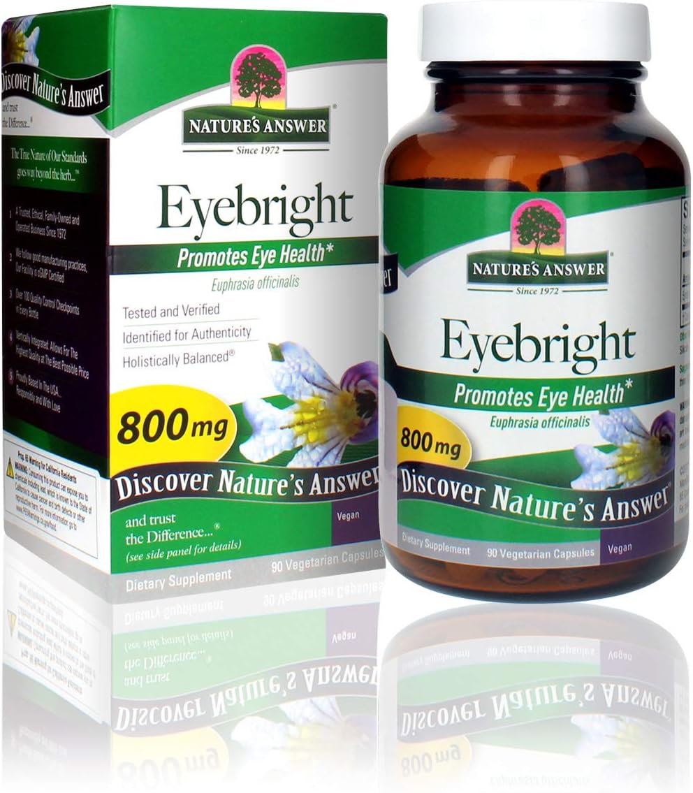 Nature'S Answer Eyebright Herb Capsule Supplement, 90-Count | Supports Healthy Eyes & Vision | Promotes Respiratory Function