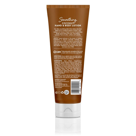 Jason Hand & Body Lotion, Smoothing Coconut, 8 Oz