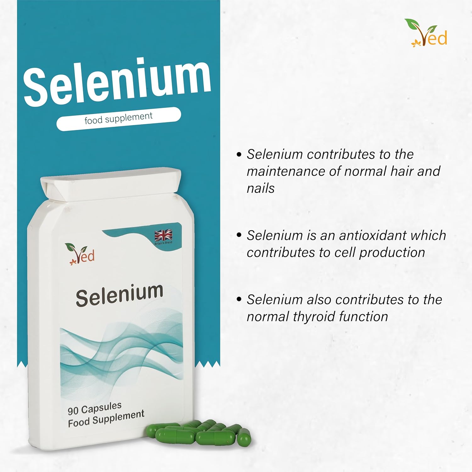 Ved Selenium 200mcg, Acerola Cherry Extract 380mg, Providing Vitamin C95 mg, Hair and Nail Supplements for Women & Men,90 Vegan Capsule (3 Months Supply) : Amazon.co.uk: Health & Personal Care