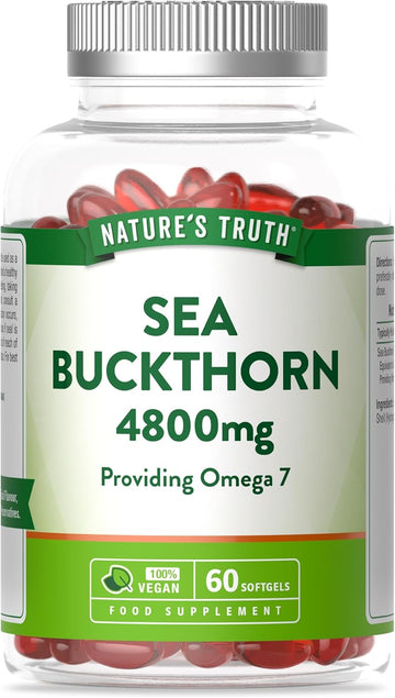 Sea Buckthorn Oil Capsules 4800Mg | 60 Vegan Softgels | High Strength Supplement Providing Omega 7 | Nature'S Truth