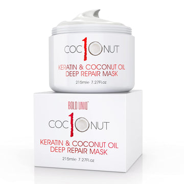 Hair Mask With Coconut Oil And Keratin Protein - Hydrating Deep Conditioning Mask- Intensive Moisturising Repair For Dry-Damaged Hair, Split Ends, Curls And Color-Treated Hair - 7.27Fl.Oz