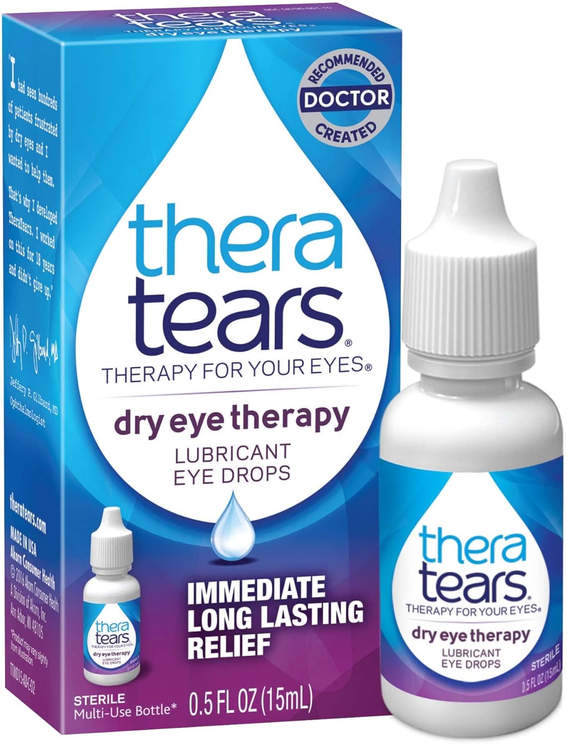 Theratears Dry Eye Therapy Eye Drops For Dry Eyes, 0.5 Fl Oz