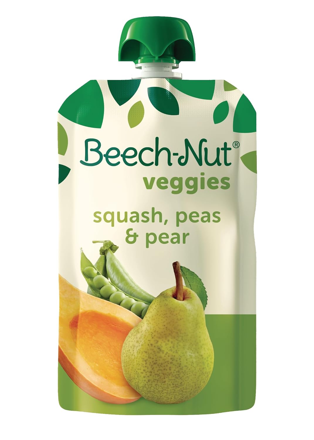 Beech-Nut Baby Food Pouches, Squash Peas Pears Veggie Puree Baby & Toddler Food, 3.5 Oz (12 Pack)