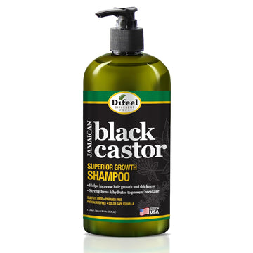 Difeel Superior Growth Jamaican Black Castor Shampoo 33.8 Oz. - Sulfate Free Shampoo Made With Natural Ingredients