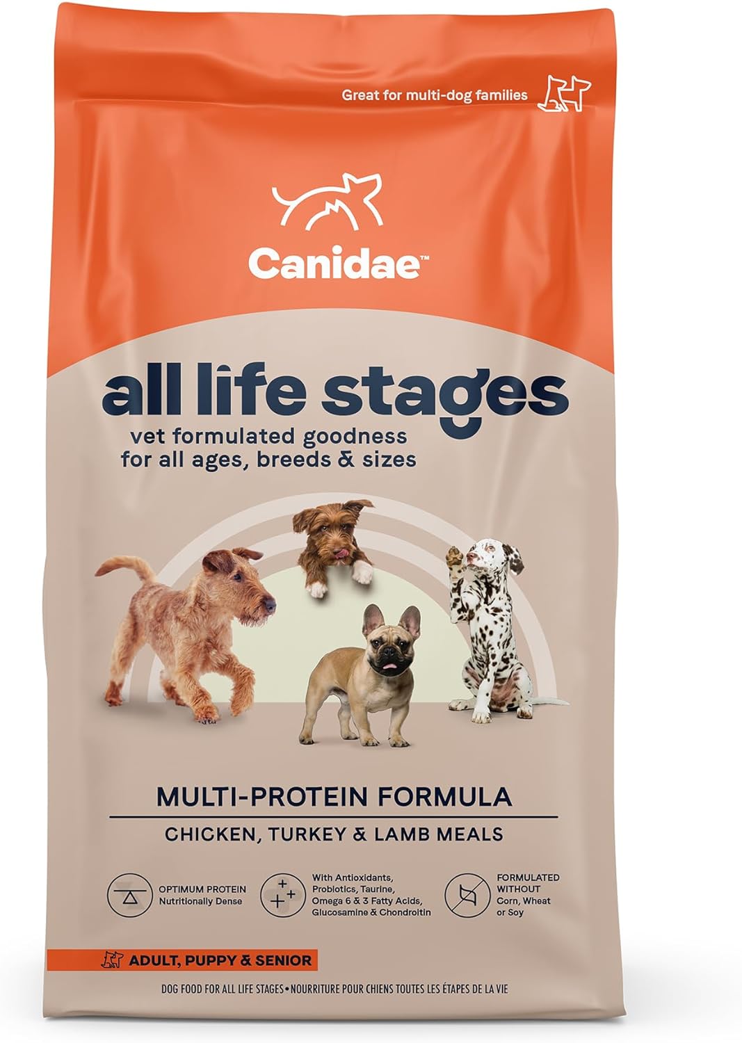 Canidae All Life Stages Premium Dry Dog Food for All Breeds, All Ages, Multi- Protein with Chicken, Turkey & Lamb Meals Recipe, 5 lbs. : Pet Supplies