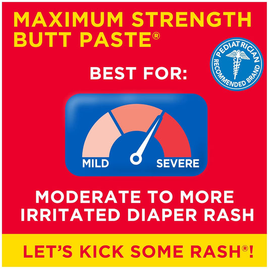 Boudreaux'S Butt Paste Maximum Strength Diaper Rash Cream, Ointment For Baby, 2 Oz Tube & 14 Oz Jar