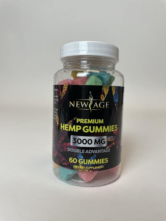 NEW AGE Hemp Oil and Hemp Gummies (1000mg Oil + 3000mg Gummies)