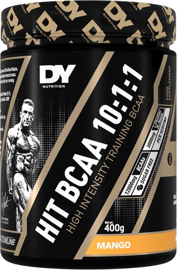 Dy Nutrition Hit Bcaa 10:1:1 (Orange) With L-Citrulline Malate, Beta Alanine + 12G Of Branch Chain Amino Acids 400G Powder, 20 Servings - Optimal Pump & Performance | Non Stim Pre & Intra Workout