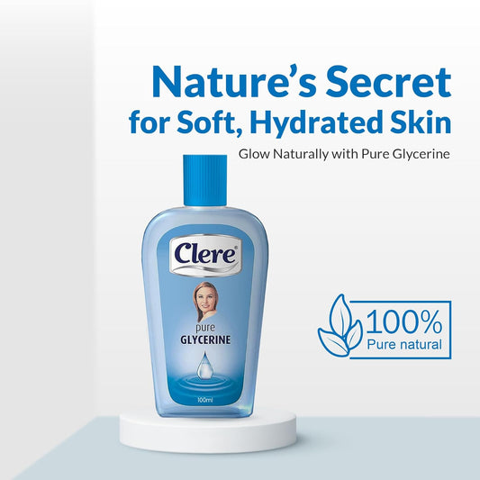 Clere Pure Glycerine Liquid For Versatile Skin Care, Softening And Moisturizing 100 Ml