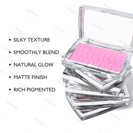 Kyda Coral Powder Blush, Radiant Glow Face Blush, Buildable Matte Cheeks Color, Ultra-Fine Lightweight Powder Blusher, Lasting Moisturizing