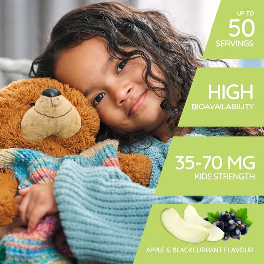 Well Actually Kids Liposomal Magnesium Glycinate (250 Ml) – Great Tasting Mighty Liquid Magnesium Supplement For Children | Sleep, Energy & Brain Support – Vegan, Apple & Blackcurrant