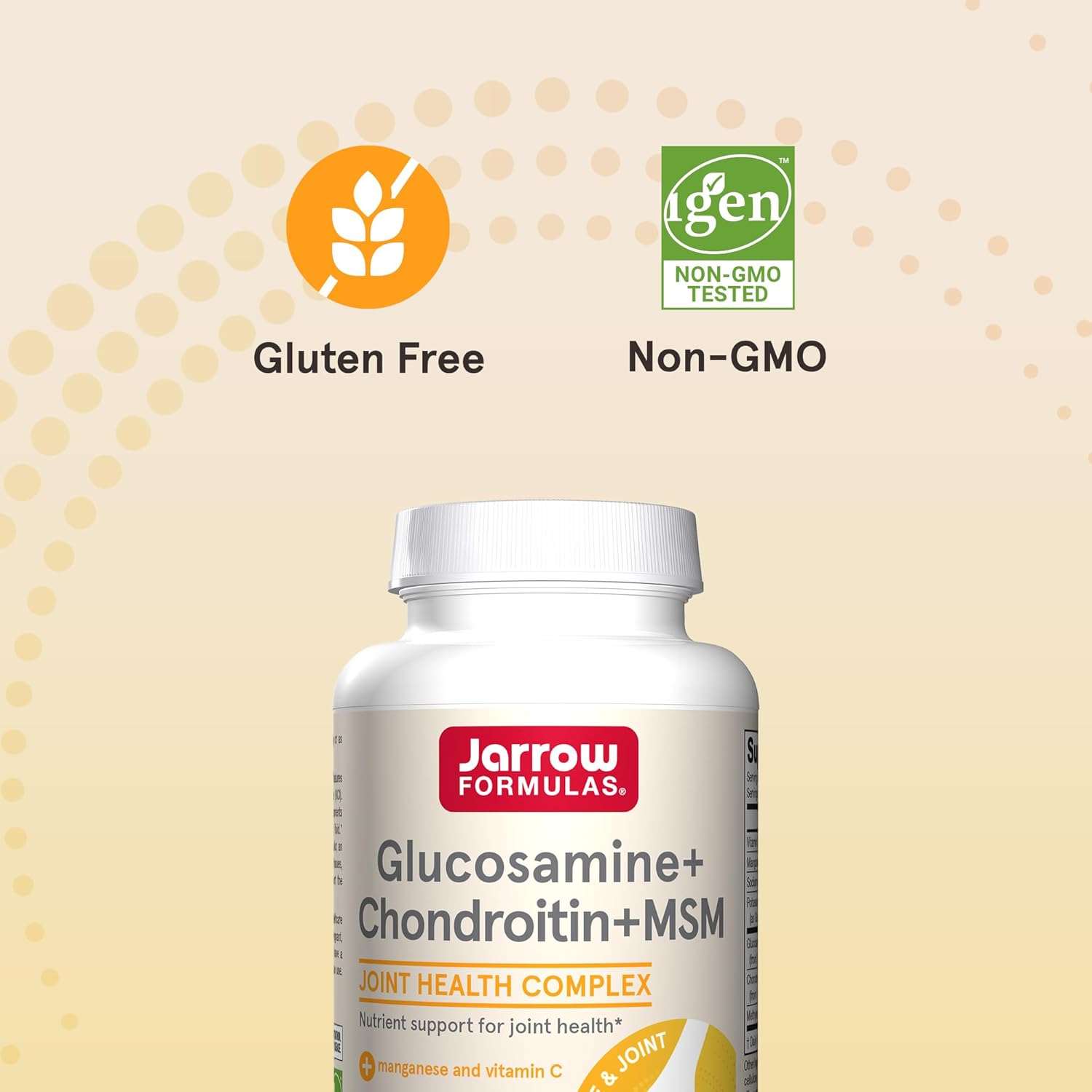 Jarrow Formulas Glucosamine + Chondroitin + Msm Capsules, Joint Support Supplement With Vitamin C And Manganese, 240 Capsules, 60 Day Supply, Pack Of 12