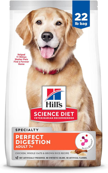 Hill'S Science Diet Perfect Digestion, Senior Adult 7+, Digestive Support, Dry Dog Food, Chicken, Brown Rice, & Whole Oats, 22 Lb Bag