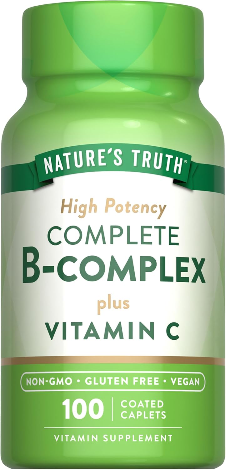 Nature'S Truth Vitamin B Complex Plus Vitamin C | 100 Caplets | Vegan, Non-Gmo & Gluten Free Supplement