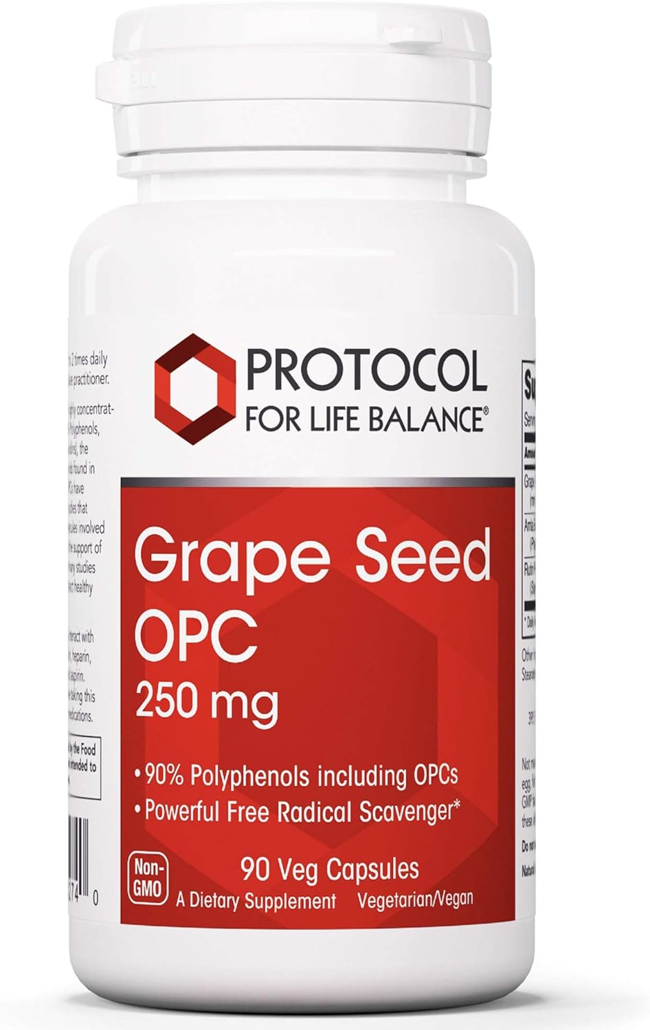 Protocol Grape Seed Opc 250Mg - Oxidative Stress Quencher, Cardiovascular Support - 90 Veg Caps