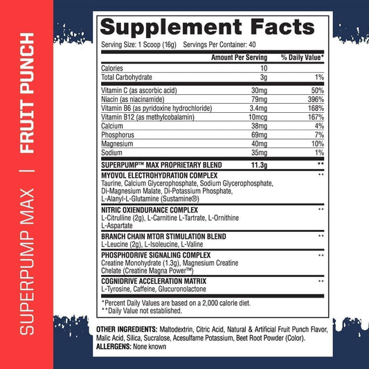 Gaspari Nutrition Superpump Max, The Ultimate Pre Workout Powder, Sustained Energy Preworkout, Nitric Oxide Booster, Muscle Growth, Recovery & Replenishes Electrolytes (40 Serving, Watermelon)
