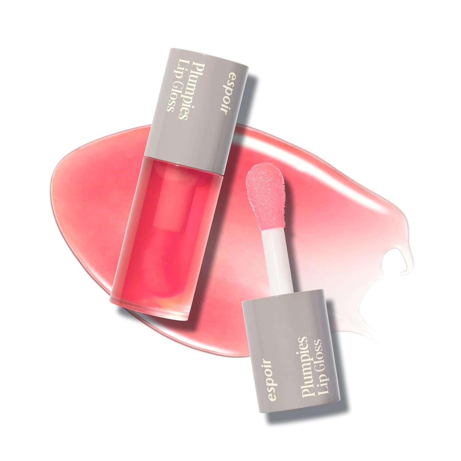 Espoir Plumpies Lip Colloection Lip Gloss #Cherry Bear ? Transparent Glossy Red Lip Care With Plumping Effects ? Chubby Tip Lip Gloss For Easy Application ? Clear Red With No Glitters
