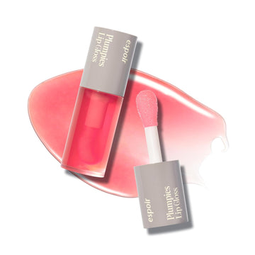 Espoir Plumpies Lip Colloection Lip Gloss #Cherry Bear ? Transparent Glossy Red Lip Care With Plumping Effects ? Chubby Tip Lip Gloss For Easy Application ? Clear Red With No Glitters