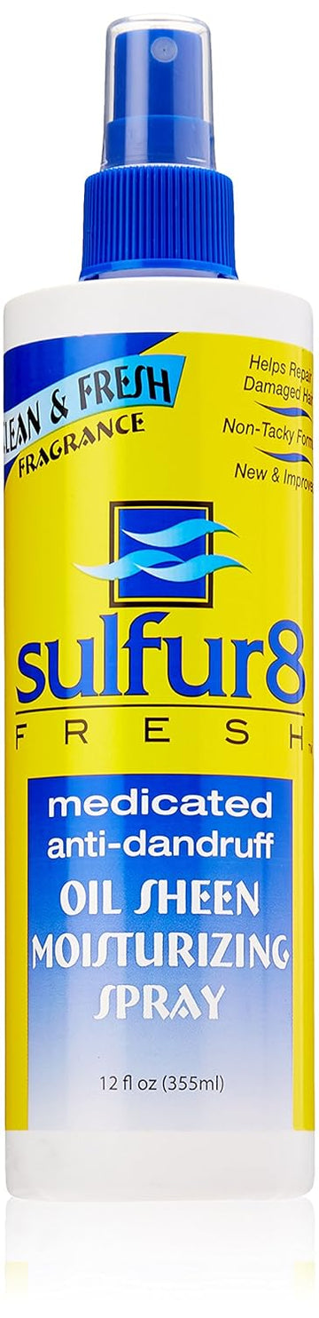 Sulfur 8 Fresh Oil Sheen Moisturizing Spray, 12 Ounce