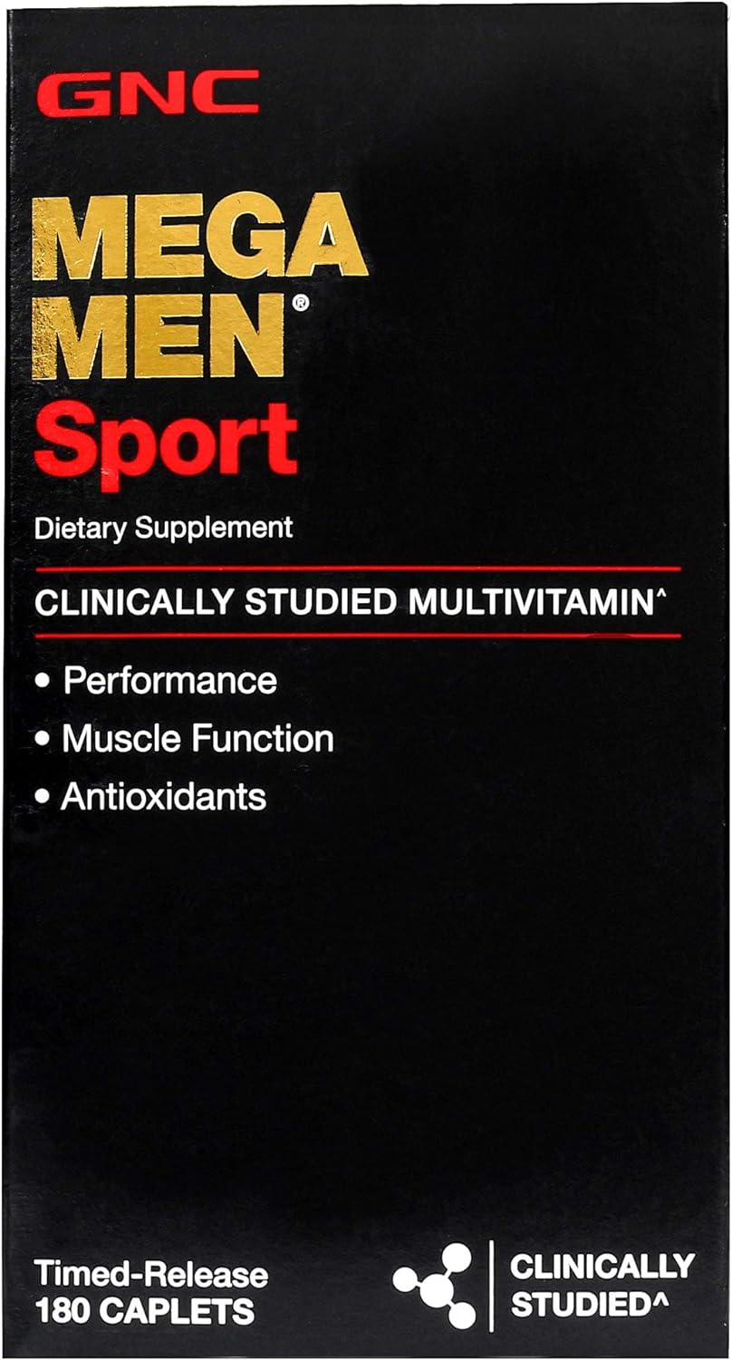 Gnc Mega Men Sport Daily Multivitamin For Performance, Muscle Function, And General Health -180 Count