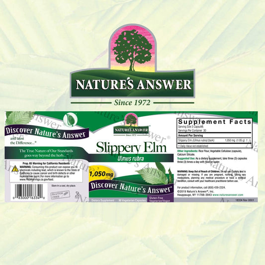 Nature'S Answer Slippery Elm | Super Concentrated Herbal Supplement | Soothes Mucous Membranes | Demulcent Herb | Kosher | Vegan | Gluten Free | 90 Capsules