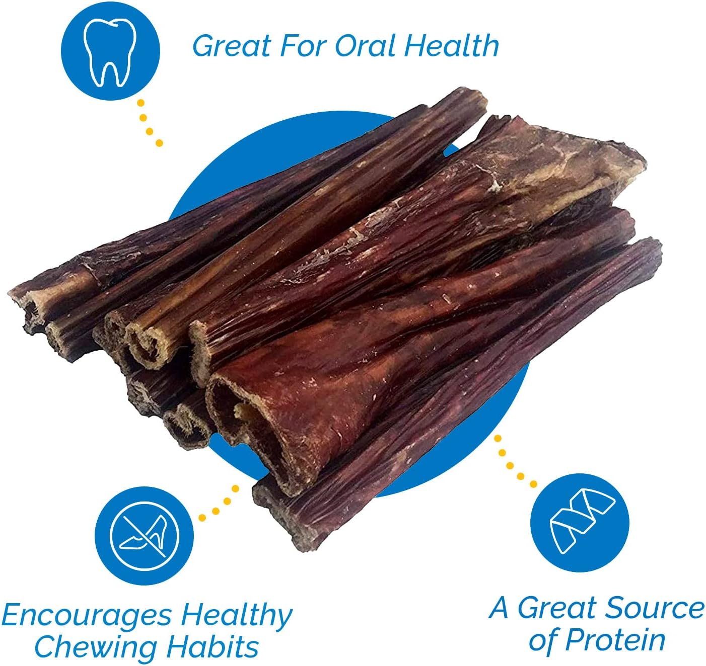 123 Treats - Beef Dog Treats (6 Inches - 30 Count) 100% Natural Gullet Sticks for Dogs - Delicious Dog Jerky Snack for Dogs : Pet Supplies