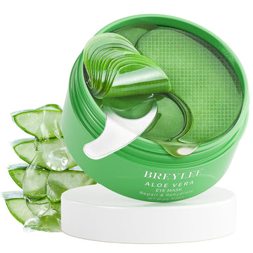 Breylee Aloe Vera Eye Masks - 60 Pcs - Reduce Puffy Eyes & Dark Circles, Firm & Improve Under Eye Skin, Pure Natural Extracts For Youthful Appearance & Reduction Of Fine Lines And Wrinkles
