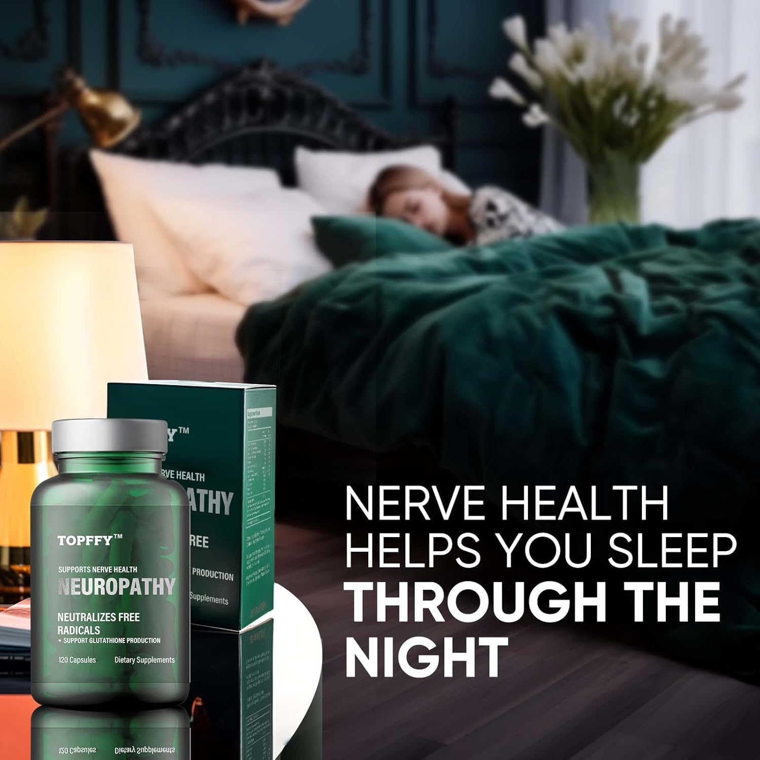 Topffy Neuropathy Nerve Relief Support,Nerve Savior For Neuropathy, With 600Mg Alpha Lipoic Acid -Benfotiamine, Maximum Strength Natural Nerve Vitamins -120 Capsules522 : Health & Household