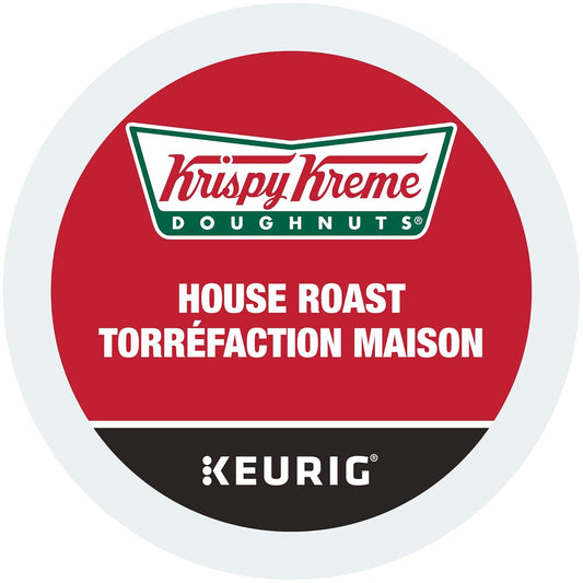 Krispy Kreme Doughnuts Smooth House Roast Single Serve Keurig Certified Recyclable K-Cup pods for Keurig brewers, 30 Count