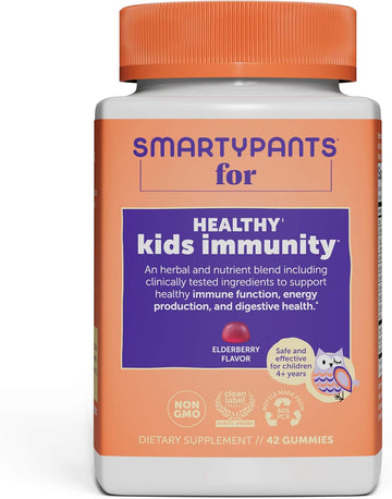 Smartypants Kids Immunity Gummies: Immune Support & Digestive Comfort Gummies, 42 Count