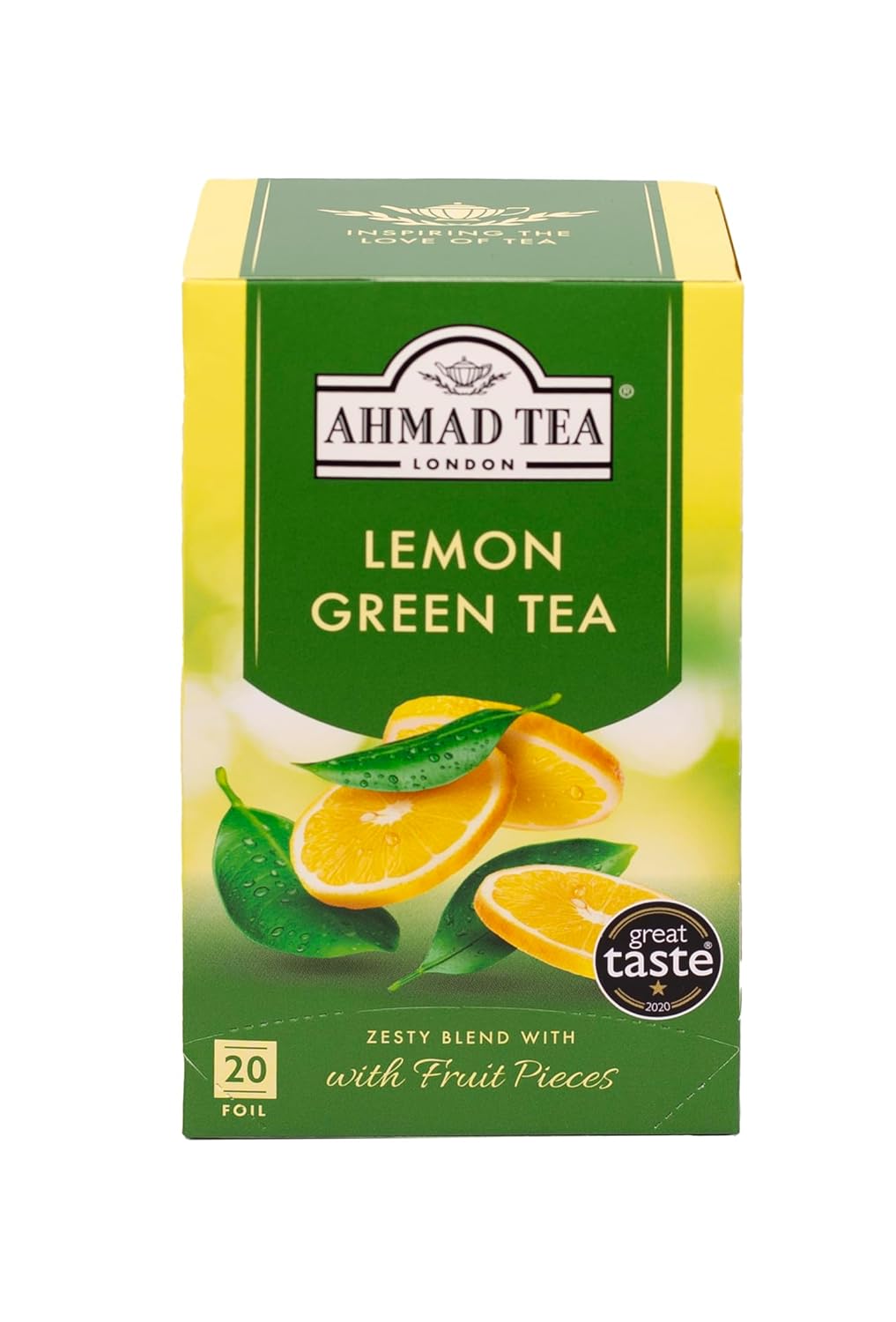 Ahmad Tea Lemon Green Tea, 20-Count Boxes (Pack Of 6)