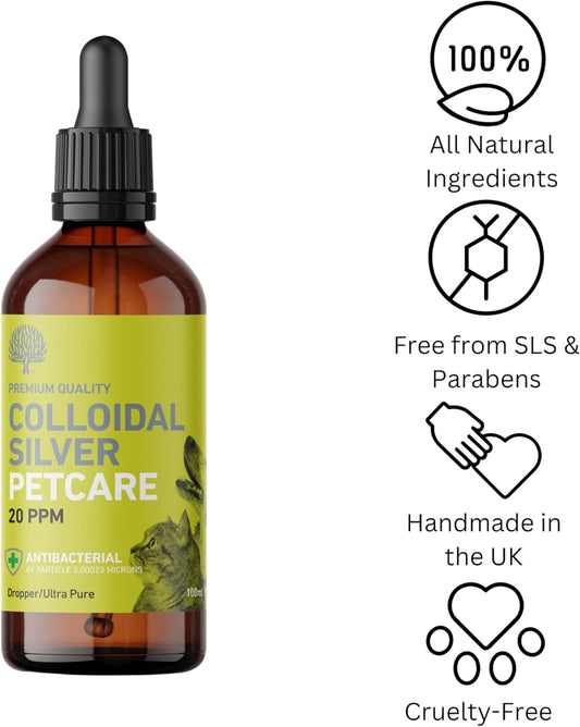 Nature'S Greatest Secret Antibacterial Premium Quality Smallest Particle Size Crystal Clear Colloidal Silver Petcare 10Ppm Bottle 250Ml