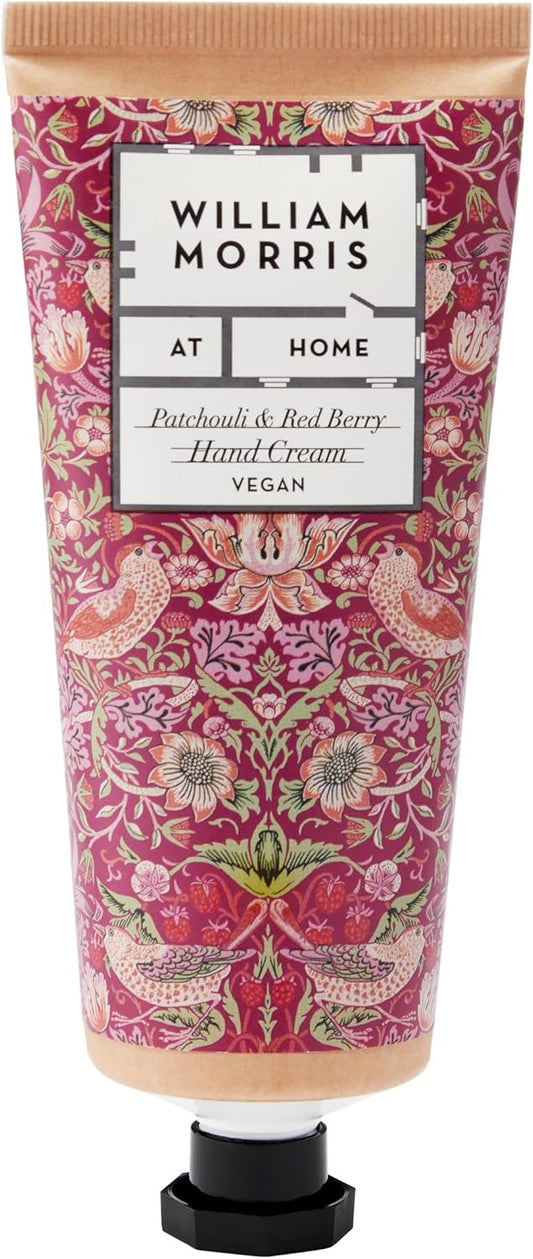 William Morris At Home Patchouli & Red Berry Hand Cream | Enriched With Shea Butter & Essential Oils | Cruelty Free & Vegan Friendly | 100Ml