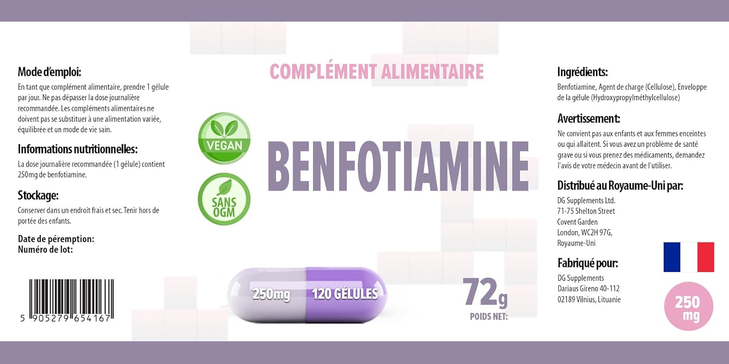Hepatica Benfotiamine 250Mg – 120 Vegan Capsules | High-Strength Vitamin B1 | 3Rd Party Lab Tested | Gluten-Free, Non-Gmo