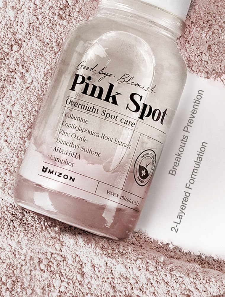 Mizon Pink Spot Overnight Spot Care Pimple Care Product With Calamine Aha Bha Acne Treatment Breakout Treatment (19Ml/0.65 Fl Oz). : Beauty & Personal Care