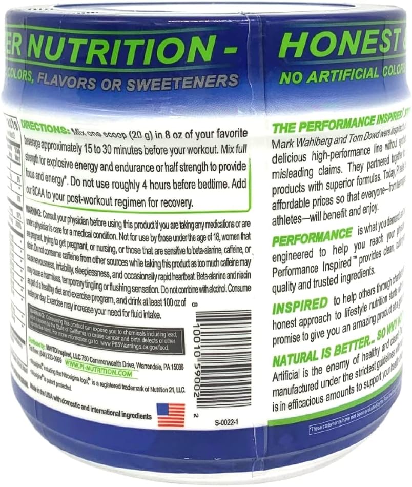 PERFORMANCE INSPIRED Nutrition Pre-Workout Powder - Contains Citrullin