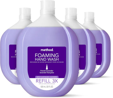 Method Foaming Hand Soap Refill, French Lavender, Recyclable Bottle, Biodegradable Formula, 28 Fl Oz (Pack Of 4)