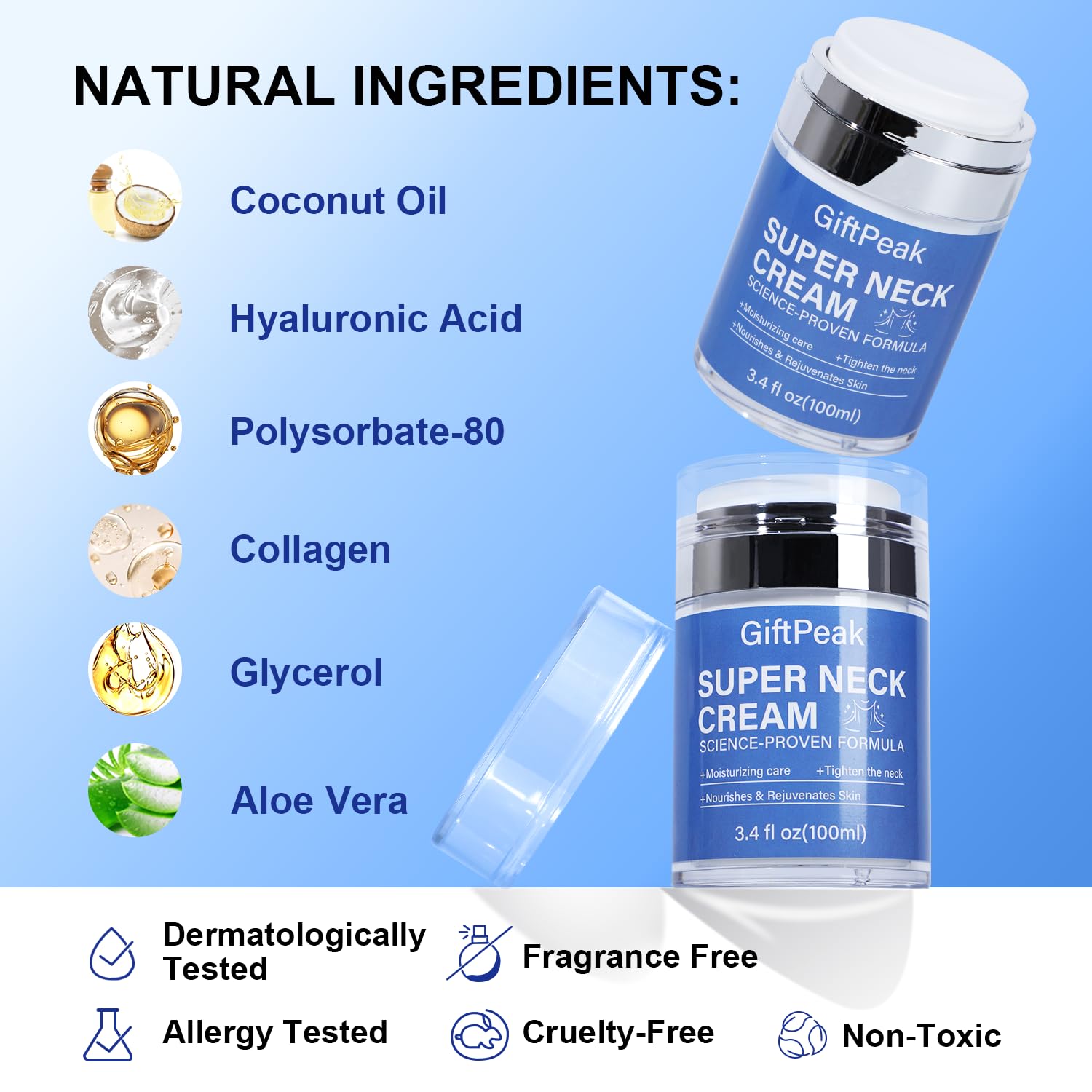 Neck Firming Cream, Retinol & Hyaluronic Acid Cream, Neck Collagen Creams For Tightening And Anti-Aging Neck Cream, Day & Night Anti-Wrinkle For Women & Men- Firming, Hydrating Face Cream, 3.4Oz : Beauty & Personal Care